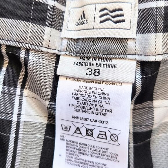 Adidas Men’s Size 38 Golf Shorts Black White Plaid - Picture 7 of 7